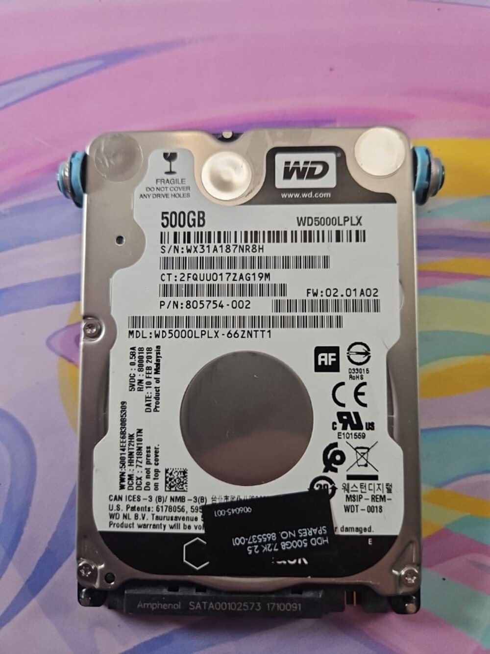 WD 500GB HDD 2.5'' WD5000LPLX 7200RPM SATA